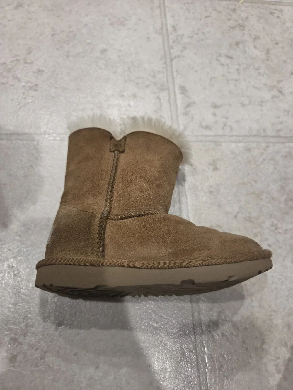 Kids Ugg Bailey Button Cozy Shearling-Lined Winter Boots - Brown